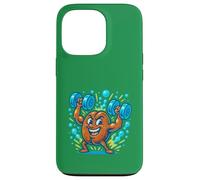 Giocoso Nitro Coffee Bean Powerlifting Cartoon Fun Vibes Custodia per iPhone 13 Pro