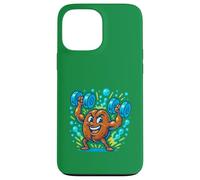Giocoso Nitro Coffee Bean Powerlifting Cartoon Fun Vibes Custodia per iPhone 13 Pro Max