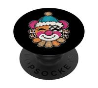 Giocoso Patchwork Clown Face Allegro Espressione PopSockets PopGrip Adesivo