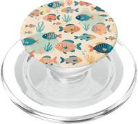 Giocoso Pesci Sottomarini Ocean Marine Illustrazione Design PopSockets PopGrip per MagSafe