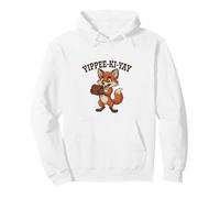 Giocoso Western Yippee-Ki-Yay Cartoon Fox Treasure I Felpa con Cappuccio