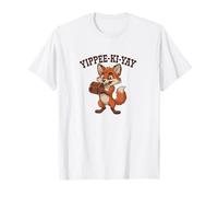 Giocoso Western Yippee-Ki-Yay Cartoon Fox Treasure I Maglietta