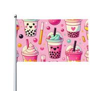 Gioia Del Tè Al Latte Bandiera Da Cortile Con 2 Occhielli Bandiere Da Giardino Resistente Alle Intemperie Bandiere Di Benvenuto Decorazione Per All'Aperto Patio Interni 90X152Cm