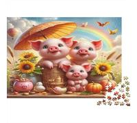Gioia della famiglia dei maiali Puzzles 1000 Pezzi Carta riciclata per adulti Puzzle per adulti Gioco educativo per decompressione Ottima idea regalo per bambini dai 12 anni in su 70x50cm/1000pcs