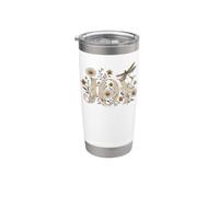 Gioia Floreale Libellula Fiori di campo Margherite Vintage Bicchiere termico in acciaio inox doppia parete