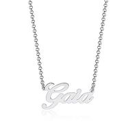 GioiaPura, Collana con Nome in argento sterling 925 rodiato. Prodotto in Italia. Nome Gaia - Collezione Nominum. Idea regalo Laurea | Amicizia | Natale | Compleanno | Cerimonia | Matrimonio | Festa