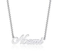 GioiaPura, Collana con Nome in argento sterling 925 rodiato. Prodotto in Italia. Nome Noemi - Collezione Nominum. Idea regalo Laurea | Amicizia | Natale | Compleanno | Cerimonia | Matrimonio | Festa
