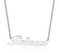 GioiaPura, Collana con Nome in argento sterling 925 rodiato. Prodotto in Italia. Nome Rebecca - Collezione Nominum. Idea regalo Laurea | Amicizia | Natale | Compleanno | Cerimonia | Matrimonio | Fes