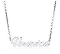 GioiaPura, Collana con Nome in argento sterling 925 rodiato. Prodotto in Italia. Nome Veronica - Collezione Nominum. Idea regalo Laurea | Amicizia | Natale | Compleanno | Cerimonia | Matrimonio | Fe