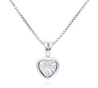 GioiaPura Collana da donna Gioiello realizzato in argento 925 con 1 zircone bianco di 5x5 mm con cuore. Dimensione: 40+5 cm. La referenza è ins003p096rhwh