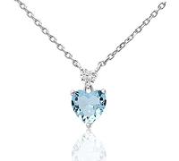 GioiaPura Collana da donna Gioiello realizzato in argento 925 con zirconi di colore bianco e acqua marina. Lunghezza: 38 + 4 cm. Chiusura: con moschettone. Simbolo: cuore. La referenza è ins028ct
