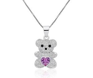 GioiaPura Collana da donna Gioiello realizzato in argento 925 con zirconi di colore bianco e rosa. Simbolo: orsetto. Lunghezza: 40 + 5 cm. La referenza è ins028p300rhlp