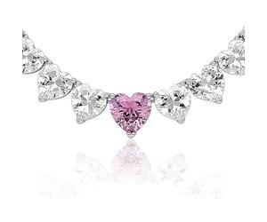 GioiaPura Collana tennis da donna Gioiello realizzato in argento 925 con zirconi di colore bianco e rosa. Lunghezza: 40 cm. Chiusura: con moschettone. Simbolo: cuore. La referenza è ins028ct505rh