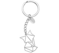 GioiaPura Portachiavi della collezione Origami in acciao, con ciondolo a forma di volpe. Portachiavi del brand Portamiconte ideale per ogni occasione. Dimensioni: 100 x 40 mm. La referenza è PCT-95.
