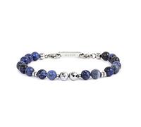 gioielleria Bracciale uomo Marlù con sfere agata blu e acciaio 2br0099-b