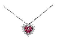 gioielleria Collana in oro Donnaoro cuore con rubini e diamanti donna dhpr9130.004
