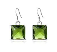 Gioielleria di moda Orecchini in argento sterling 925 for donna Orecchini con pietre preziose peridoto con taglio smeraldo Orecchini in oro bianco 18 carati con gioielli fini