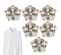 Gioielli a bottone a camicia per feste - Copertine bottoni di strass 6pcs, gemelli scintillanti riutilizzabili, unità di alla | Studri di abiti staccabili per uomini CERIONITE DI FASHIO