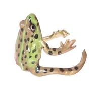 Gioielli a forma di rana da donna, anello in resina verde strano, graziosi anelli a forma di rana, anelli in resina verde, anello regolabile in resina a forma di animale, realizzato a mano, per