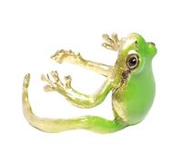 Gioielli a forma di rana da donna, anello in resina verde strano, graziosi anelli a forma di rana, anelli in resina verde, anello regolabile in resina a forma di animale, realizzato a mano, per