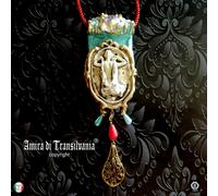 gioielli art decò nouveau collana liberty pendente filigrana donna cristalli oro