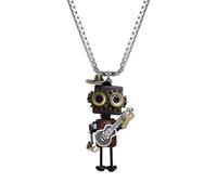 Gioielli artigianali in legno a forma di robot, collana elegante e alla , ciondolo stravagante da 6 cm, pezzo d'arte per studenti, ciondolo dettagliato per collezionisti, accessorio divertente per