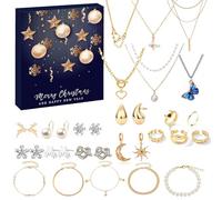 Gioielli Avvento - Calendario 'avvento Di Orecchini Natalizi,Set Collana Orecchini Quotidiano Donna Uomo Ragazzo Ragazza Appuntamento Serata Amico