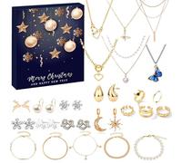 Gioielli Avvento - Scatola Porta Collana Calendario 'avvento,Set Collana Orecchini Quotidiano Donna Uomo Ragazzo Ragazza Appuntamento Serata Amico