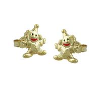 Gioielli Bambini Orecchini a Farfalla Clown Arlecchino 375 Oro Giallo Orecchini