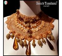 gioielli bigiotteria collana da donna collarino choker girocollo macramè ricamo