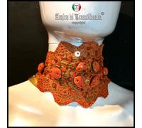gioielli bigiotteria collana da donna collarino choker macrame ricamato a mano