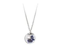 Gioielli Botanici Collana Lavanda a maglie Inox, Ampolla in Vetro con Fiori Naturali e semi di soffione