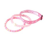 Gioielli Bracciale Magnetico Messaggio Larghezza Gioielli regolabili in argilla, con dischi in vinile Heishi e perle naturali. Gioiello per battesimo e ciondoli in argento elastico, Taglia unica