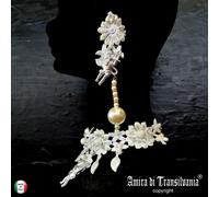 gioielli collarino choker girocollo collana perle macramè orecchini angelo fiori