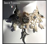 gioielli collarino macramè choker girocollo collana donna strass bigiotteria oro