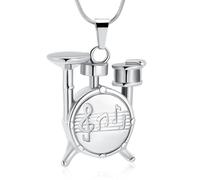 Gioielli commemorativi per cremazione per ceneri musica Drum Set collane a forma di urna per cane umano gatto ciondolo gioielli con kit di riempimento, Metallo, non