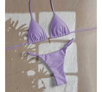 Gioielli con pendente metallico di colore unito da donna,bikini sexy con collo ad aletta L,M,S,XSColore unicoTessuto