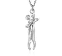 Caiduoduo Gioielli coppia collana personalità abbraccio ciondolo collana in acciaio inox