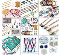 Gioielli Creazione Kit Craft Filo Arte Fai Bracciale Collana Orecchini Gift Set