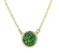 Gioielli da Donna 18K placcata a Ciondolo Rotondo Collana per Anniversario di colletti Eleganti Tre Gioielli a Colori nella Collana Cinese