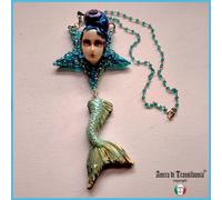 Gioielli da Donna Collana Art Deco Pendaglio Belle Epoque Sirena Stella Marina