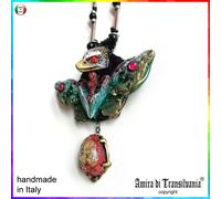 Gioielli da Donna Collana Art Deco Pendente Falena Farfalla Aquila Oro Cristalli