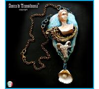 Gioielli da Donna Collana Perle Art Deco Pendente Belle Epoque Conchiglia Statua
