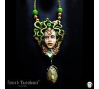 Gioielli da Donna Collana Perle Art Deco Pendente Belle Epoque Medusa Serpenti