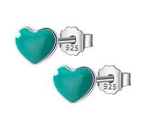 Gioielli da Donna Orecchini a Bottone con Piccole Impronte d'Amore Rosse da 5 mm x 6 mm