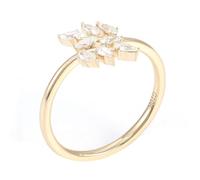 Gioielli da donna personalizzabili, anello in oro 18 carati, donna giallo Moissanite Moissanite Liscio a forma di foglia, taglia madre per la festa della mamma