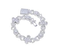 Gioielli da polso placcati in rodio dorato, placcati in oro o argento, croce e bracciale malocchio per decorazioni per feste