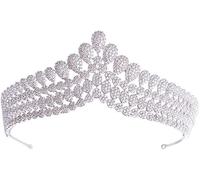 Gioielli da sposa a goccia d'acqua cristallina corona di tiaranti di strass per gioielli da sposa adatti per matrimoni, festival, feste che brillano brillantemente, mostrano una squisita bellezza