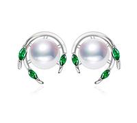 Gioielli da Sposa Smeraldo Orecchini di Perle Orecchini di Pietre Preziose Verdi Nuovi Orecchini per Le Donne 925 Sterling Silver