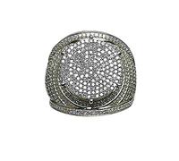 Gioielli da uomo rotondi di lusso prepotente in oro pieno di diamanti Suoneria Senza Fili (Gold, 10)